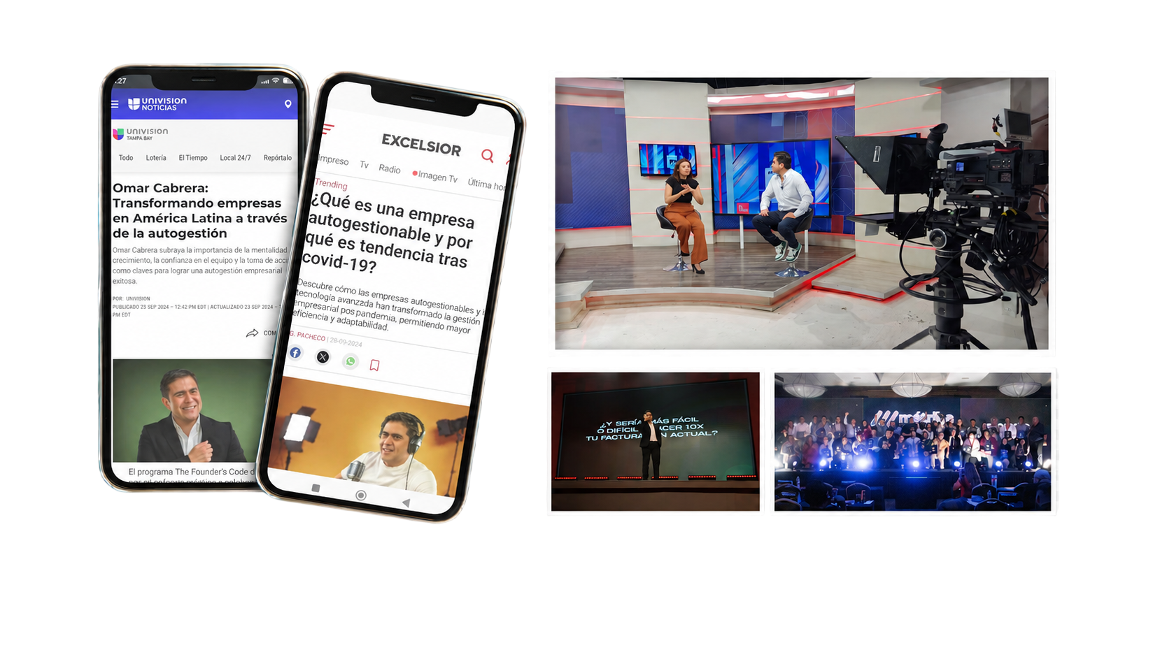 Métrika Empresarial en medios: entrevistas de televisión, notas en Univision y Excélsior y conferencias en vivo